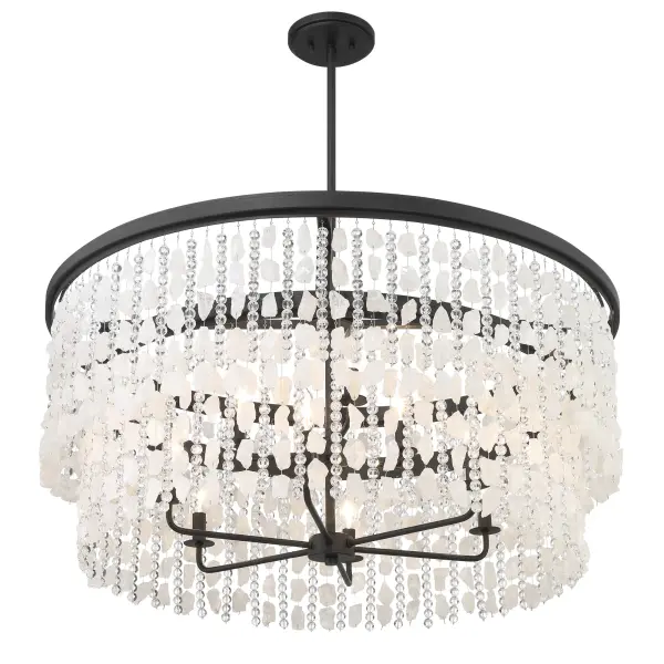 Dramatic Linear Chandelier with Crystalline Sparkle - Image 5