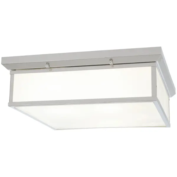 This 20-inch flush mount delivers exceptional brightness with 2,898 lumens and superior color rendering (CRI 94). The chrome finish and white glass shade create a clean, traditional look ideal for medium-sized rooms with standard ceilings.