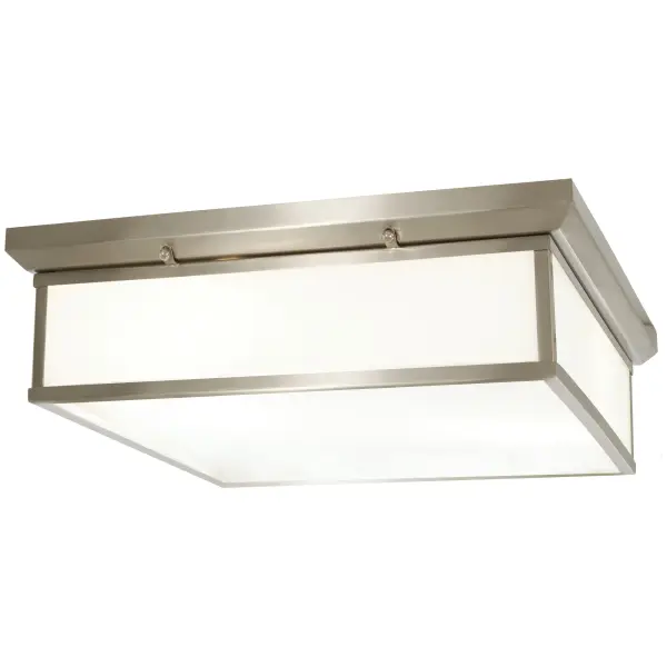 This 20-inch LED flush mount delivers exceptional brightness with 2,898 lumens and superior color rendering (CRI 94). The brushed nickel finish and white glass shade create a timeless look that works in traditional and transitional spaces.