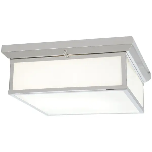 This 16-inch flush mount delivers impressive 1946-lumen output with excellent 93 CRI color rendering. The chrome finish and glass shade provide timeless appeal, while integrated dimmable LED ensures energy efficiency and longevity.