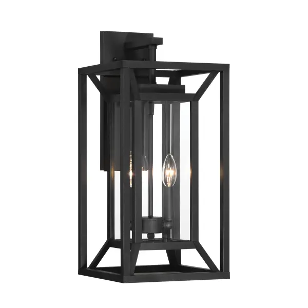 2 Light Wall Mount in Sand Coal with Clear Glass - alternate view
