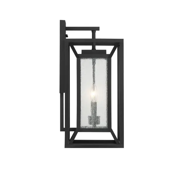 2 Light Wall Mount in Sand Coal with Clear Seeded Glass - alternate view