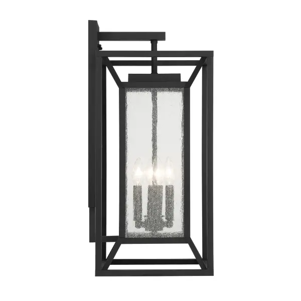 4 Light Wall Mount in Sand Coal with Clear Seeded Glass - alternate view