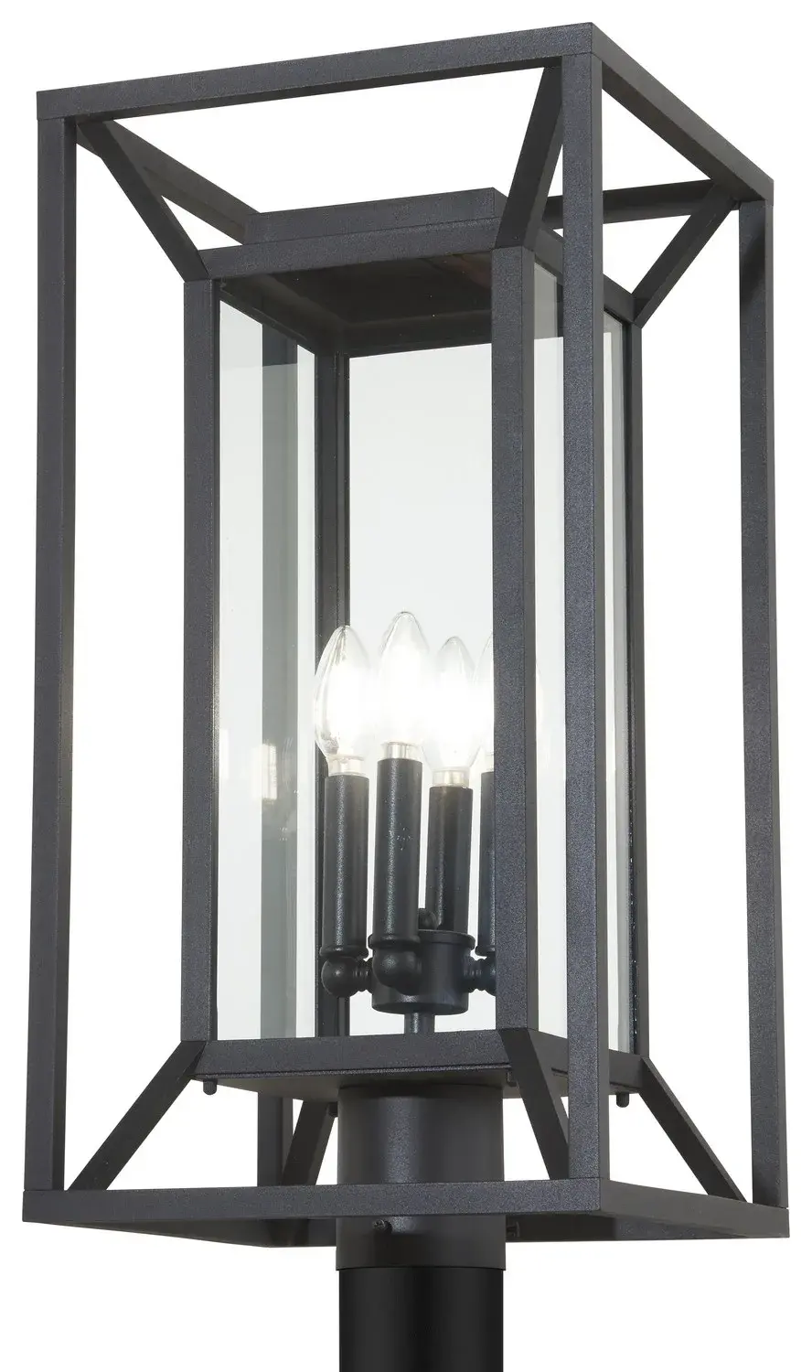 Harbor View 4-Light Outdoor Post Mount in Sand Coal Black - Image 1
