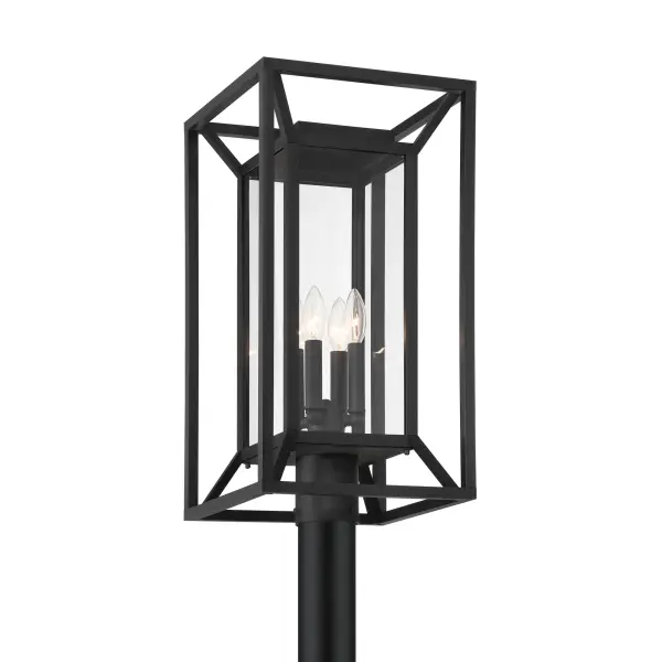 Harbor View 4-Light Outdoor Post Mount in Sand Coal Black - Image 3