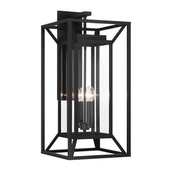 4 Light Outdoor Wall Mount in Sand Coal Finish with Clear Glass - alternate view