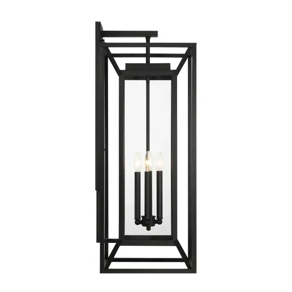4 Light Wall Mount in Sand Coal Finish with Clear Glass - alternate view