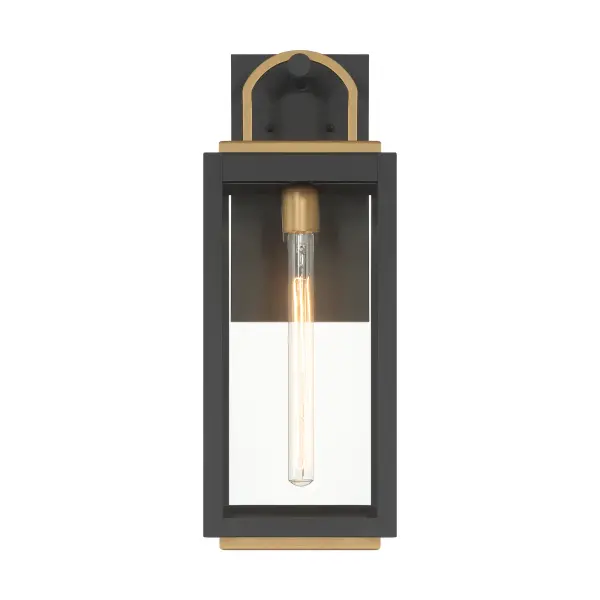 1-Light Lantern - Dark Matte Black and Legacy Brass - alternate view