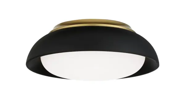 12" 20 Watt LED Flush Mount in Sand Coal and Honey Gold Finish with Frosted Glass
