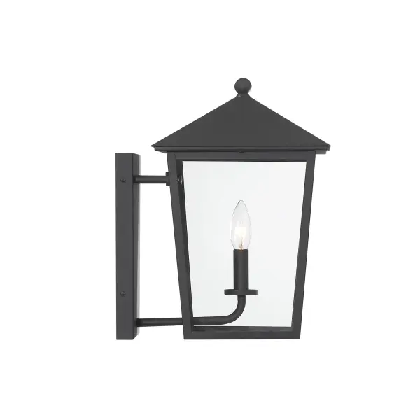 1 Light Outdoor Wall Mount in Sand Coal Finish with Clear Glass - alternate view