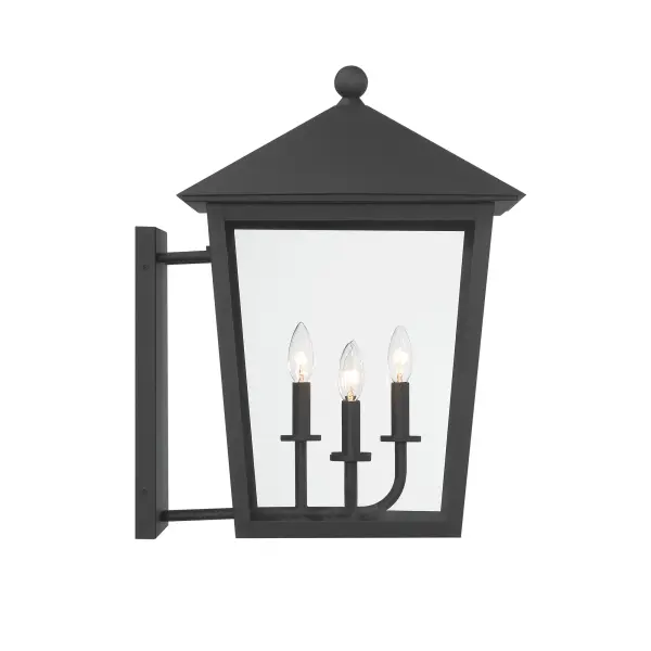 4 Light Outdoor Wall Mount in Sand Coal Finish with Clear Glass - alternate view