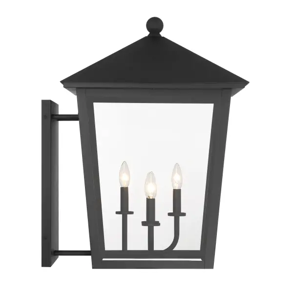 4 Light Outdoor Wall Mount in Sand Coal Finish with Clear Glass - alternate view