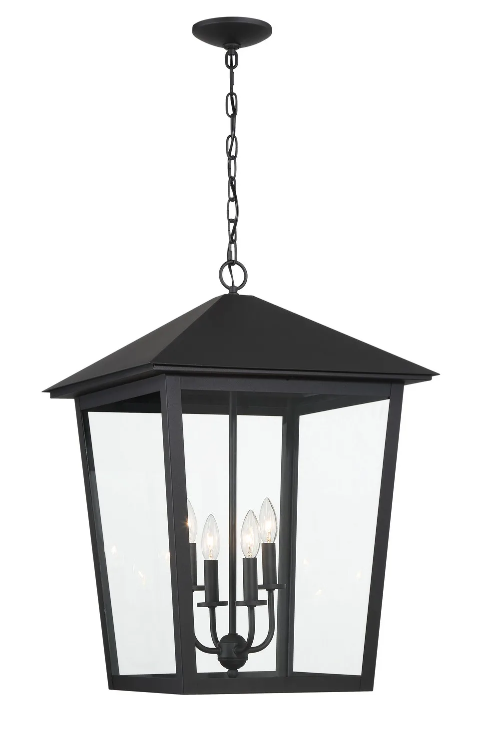 Noble Hill Four Light Outdoor Hanging Lantern in Sand Coal