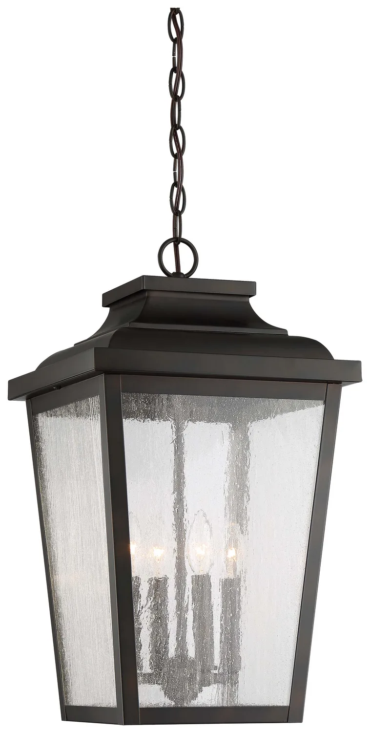 Irvington Manor Four Light Outdoor Chain Hung in Chelesa Bronze