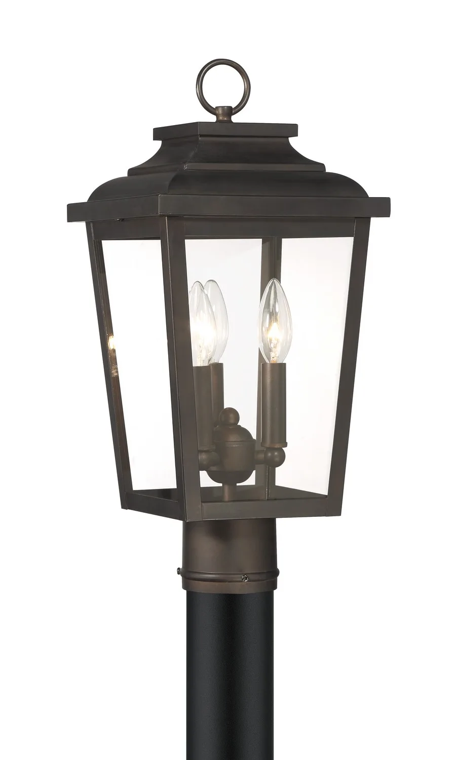 Irvington Manor Three Light Post Mount in Chelesa Bronze