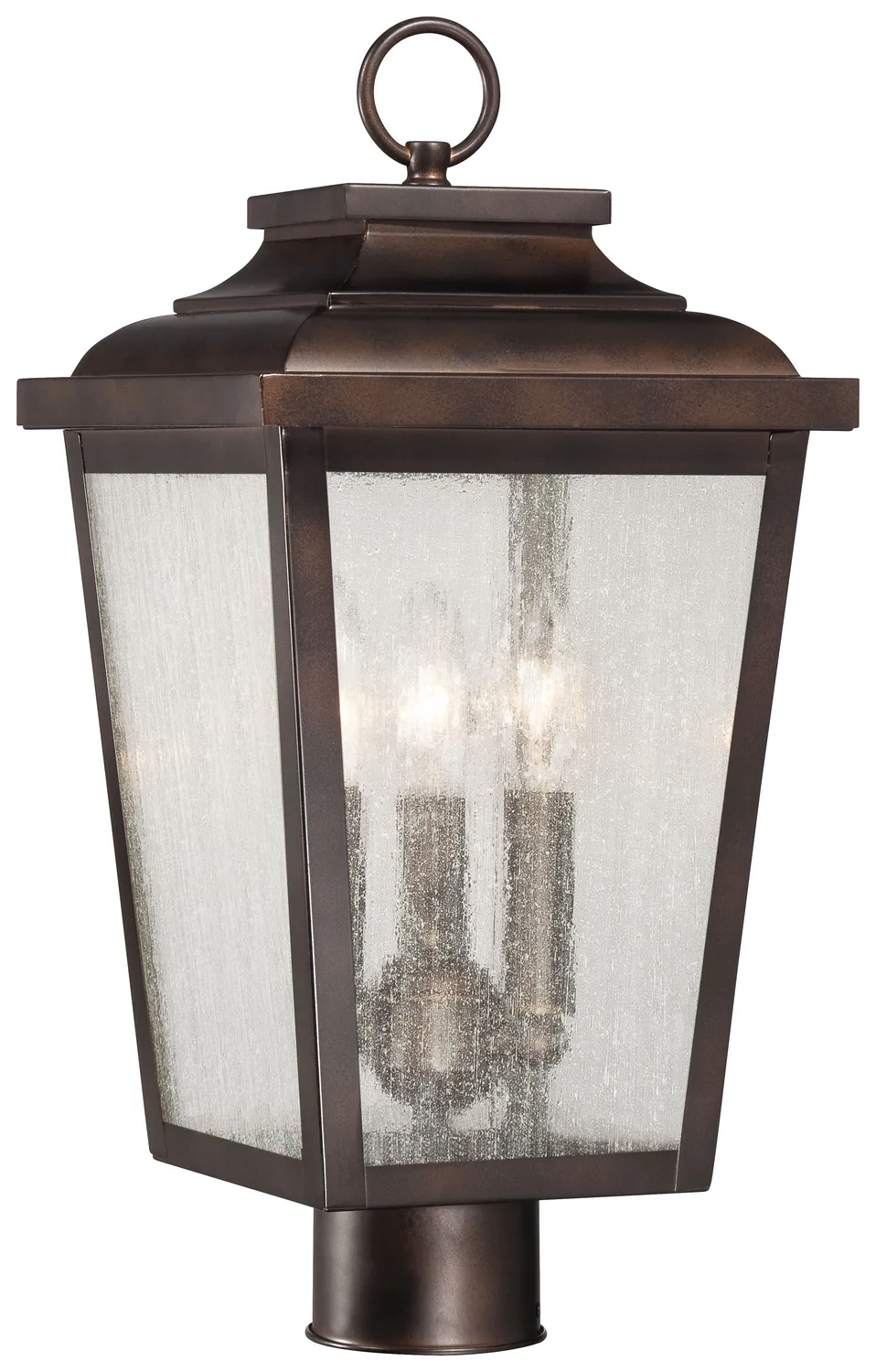 Irvington Manor Three Light Post Mount in Chelesa Bronze