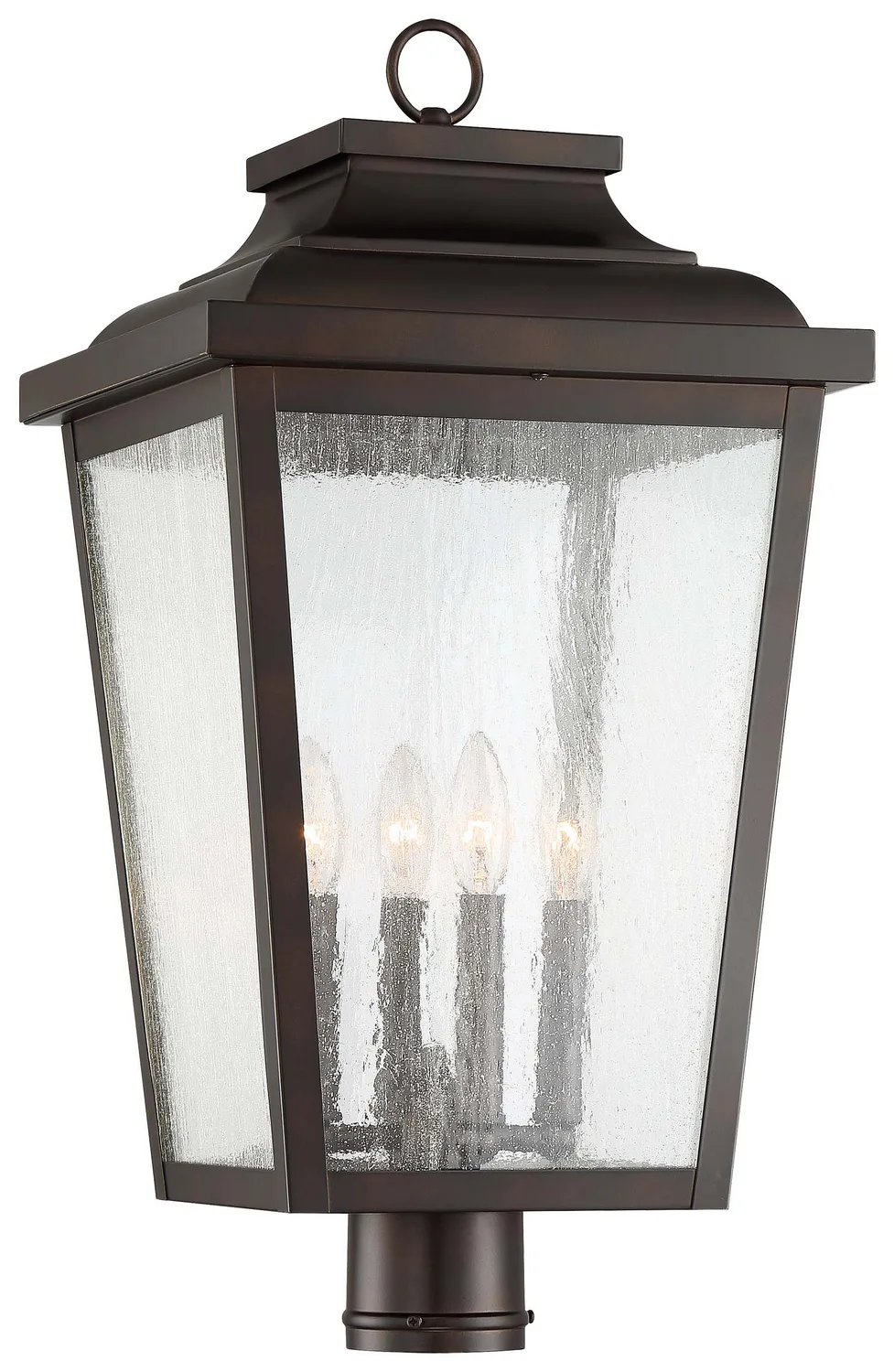 Irvington Manor Four Light Post Mount in Chelesa Bronze