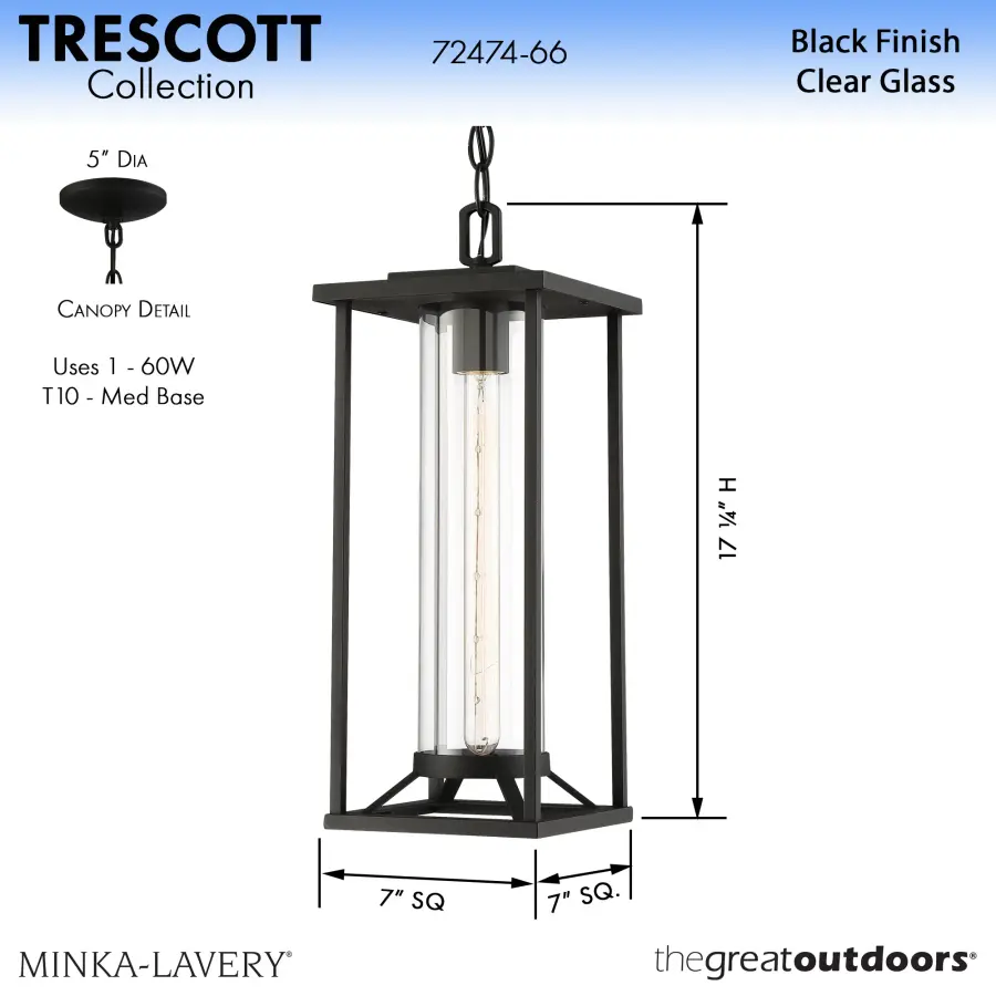 Trescott 1-Light Chain Hung Lantern - Image 2