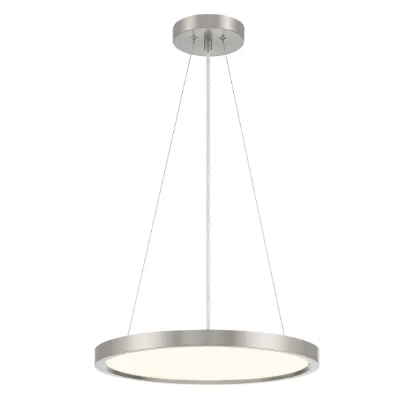 30 Watt LED Pendant Fixture in Metal With a Brushed Nickel Finish