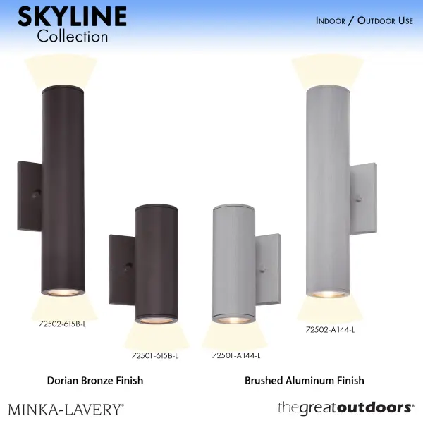 2 Light Wall Mount in Dorian Bronze™ Finish - alternate view