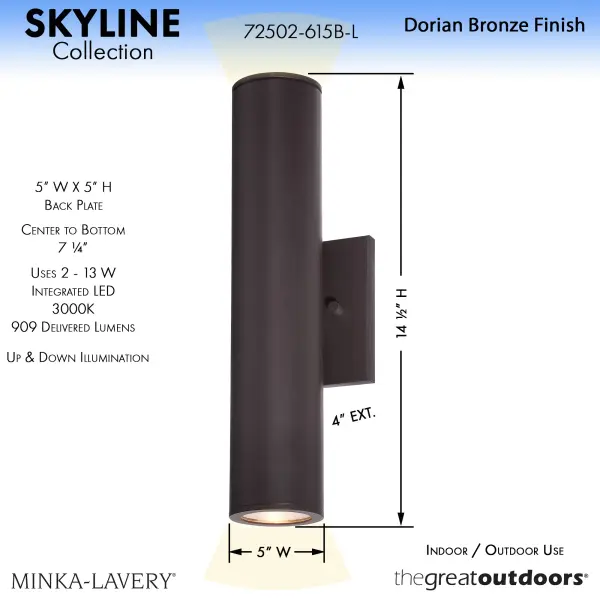 Skyline LED 2-Light Wall Sconce - Image 3