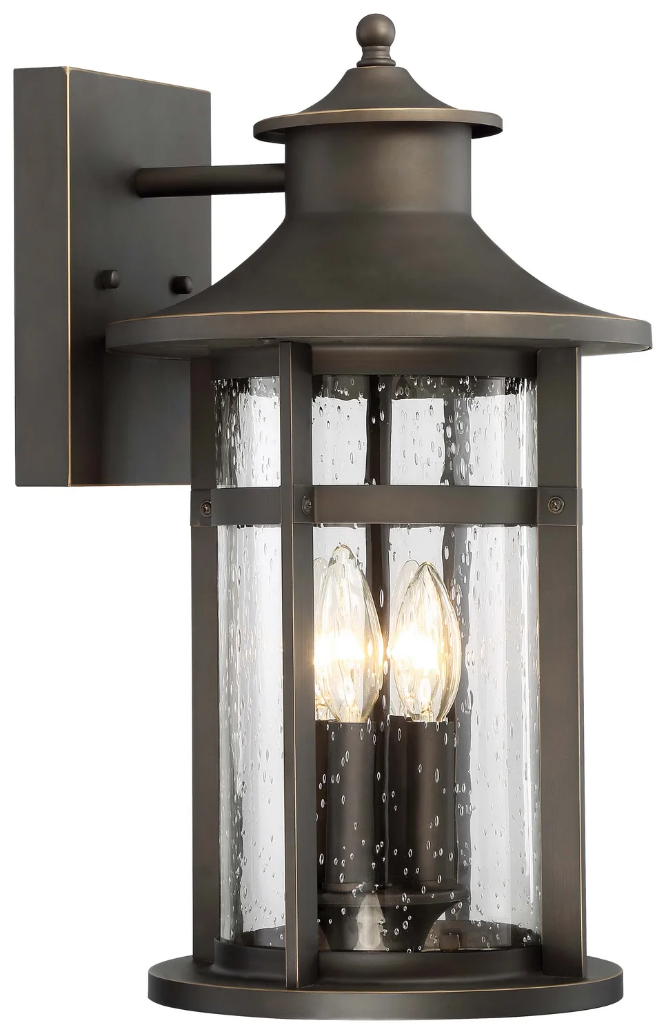 Highland Ridge Four Light Outdoor Wall Lamp in Oil Rubbed Bronze w/Gold Highlights