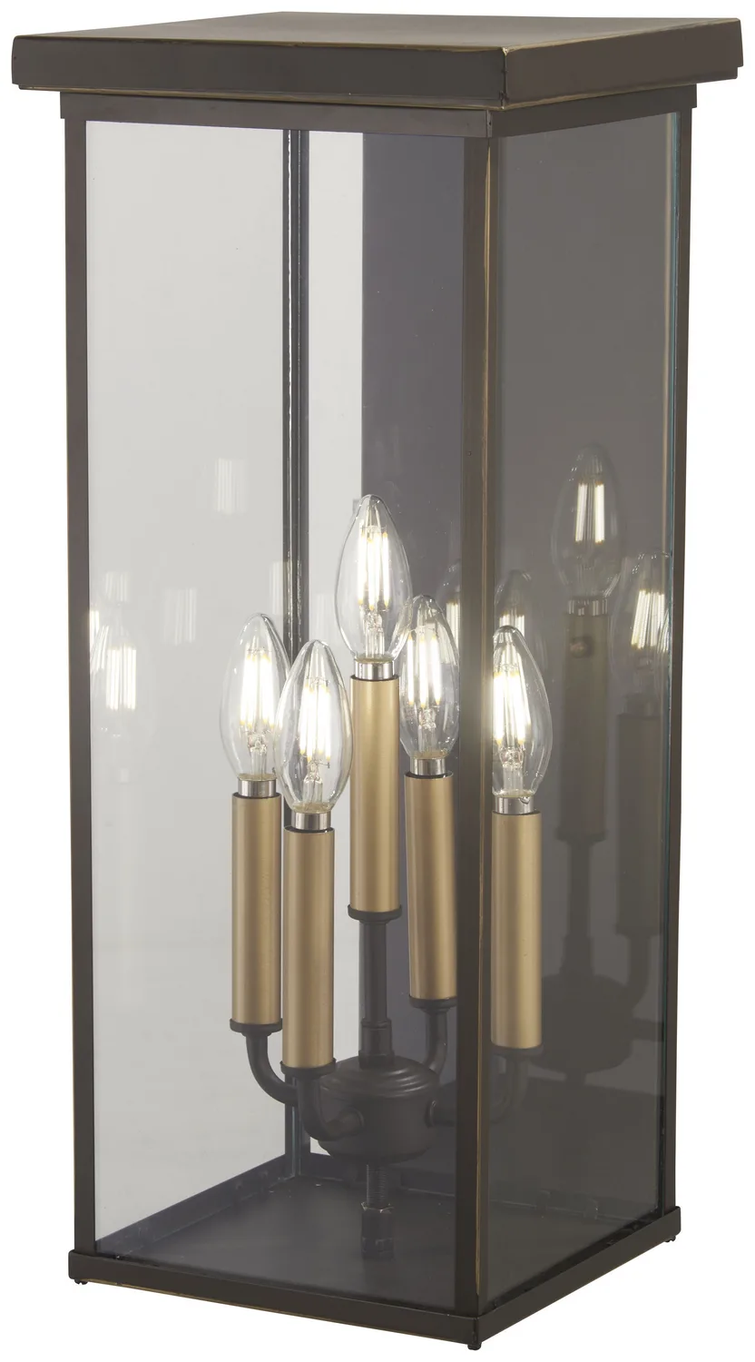 Casway Five Light Pocket Lantern in Oil Rubbed Bronze w/Gold Highlights