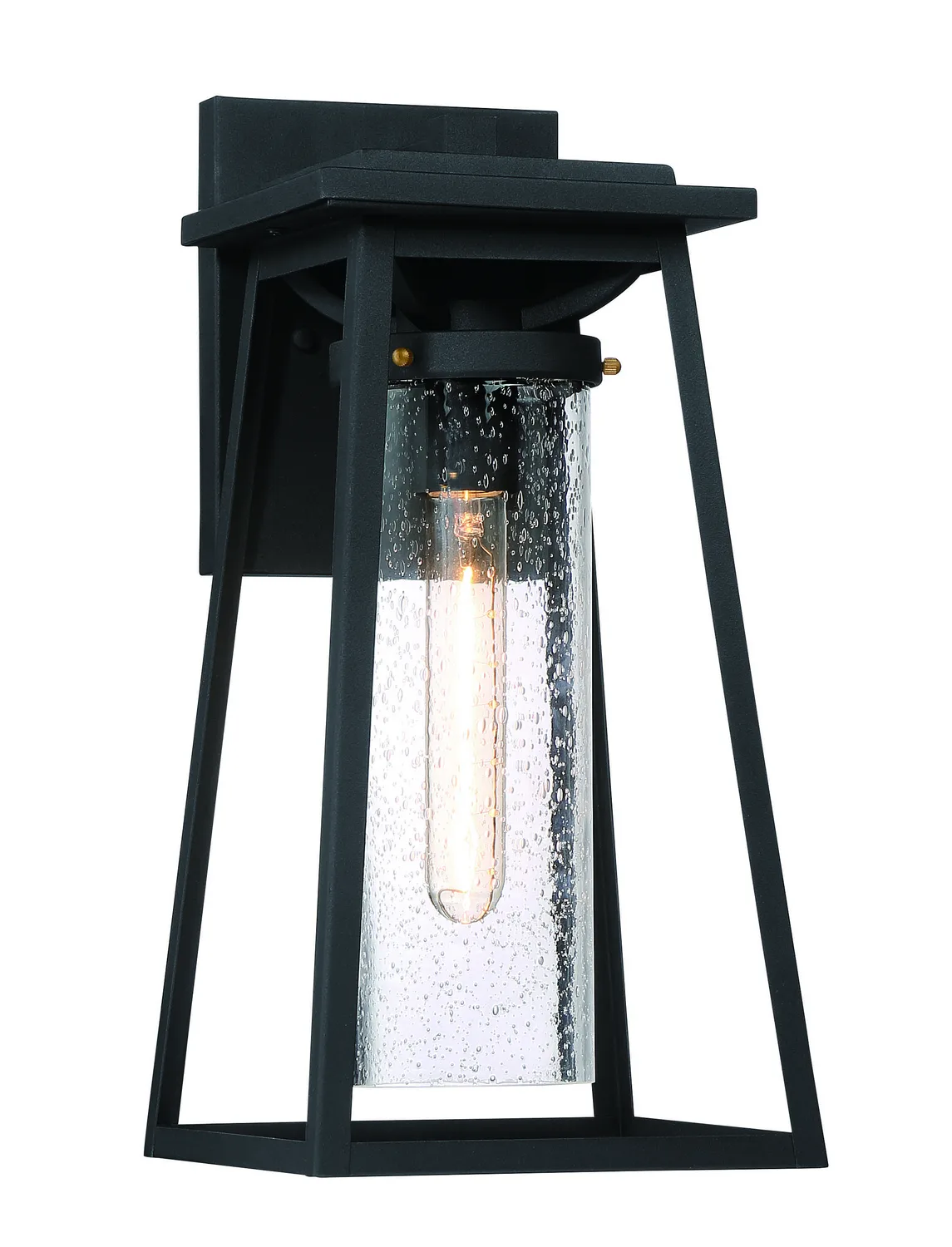 Lanister Court One Light Outdoor Lantern in Coal W/Gold