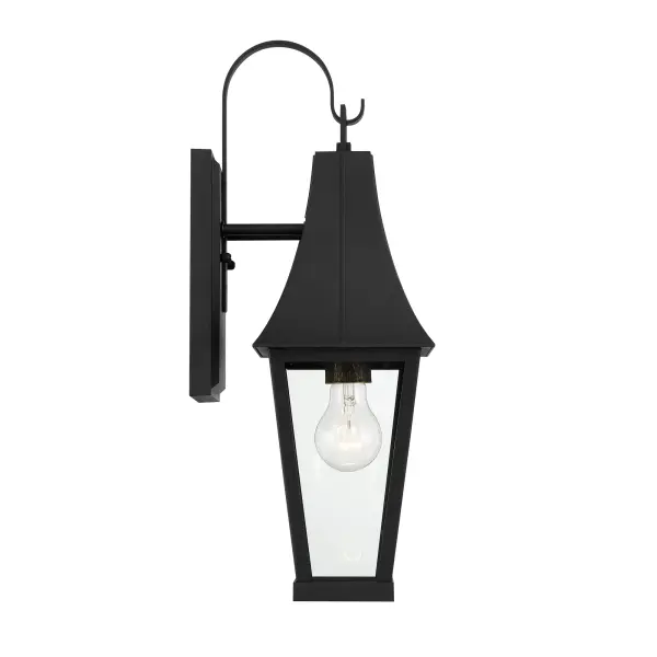 1 Light Outdoor Wall Mount in Sand Coal with Gold Accents Finish with Clear Glass - alternate view