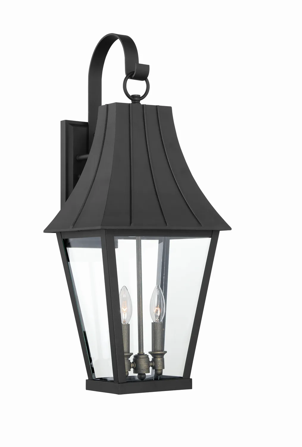 Chateau Grande Two Light Outdoor Lantern in Sand Coal w/Gold