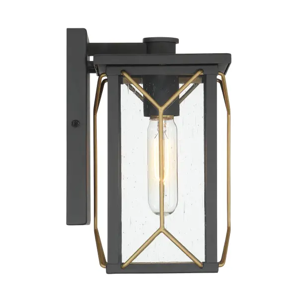 1 Light Outdoor Wall in Sand Coal and Mystic Gold Finish with Clear Seeded Glass - alternate view