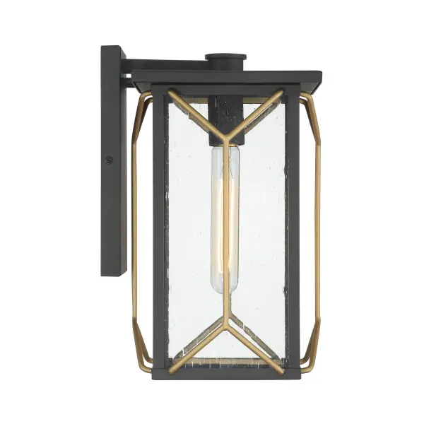 1 Light Outdoor Wall in Sand Coal and Mystic Gold Finish with Clear Seeded Glass - alternate view