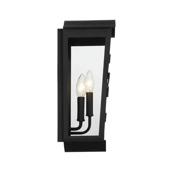 3 Light Outdoor Wall Mount in Sand Coal Finish and Clear Glass - alternate view