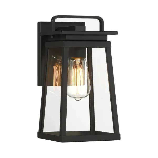 1 Light Outdoor Wall Mount with Aluminum Steel Glass in Coal Finish. - alternate view