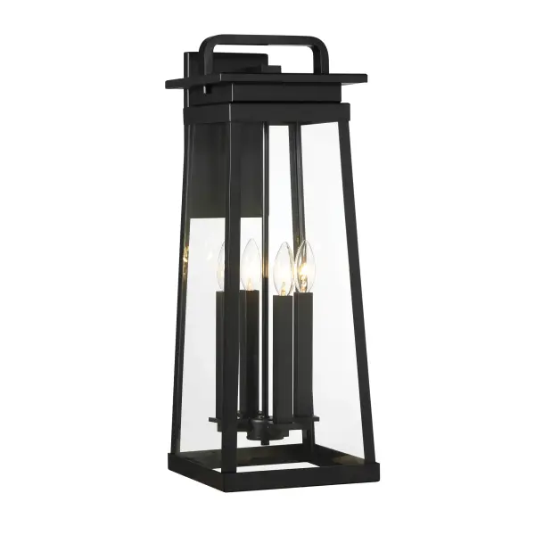4 Light Outdoor Wall Mount with Aluminum Steel Glass in Coal Finish - alternate view