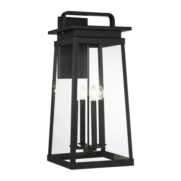 4 Light Outdoor Wall Mount with Aluminum Steel Glass in Coal Finish - alternate view