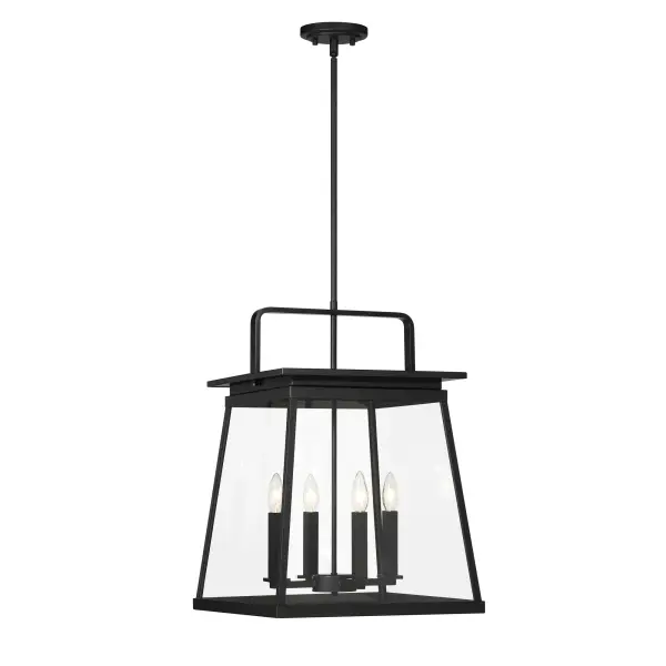 4 Light Outdoor Foyer with Aluminum Steel Glass in Coal Finish - alternate view