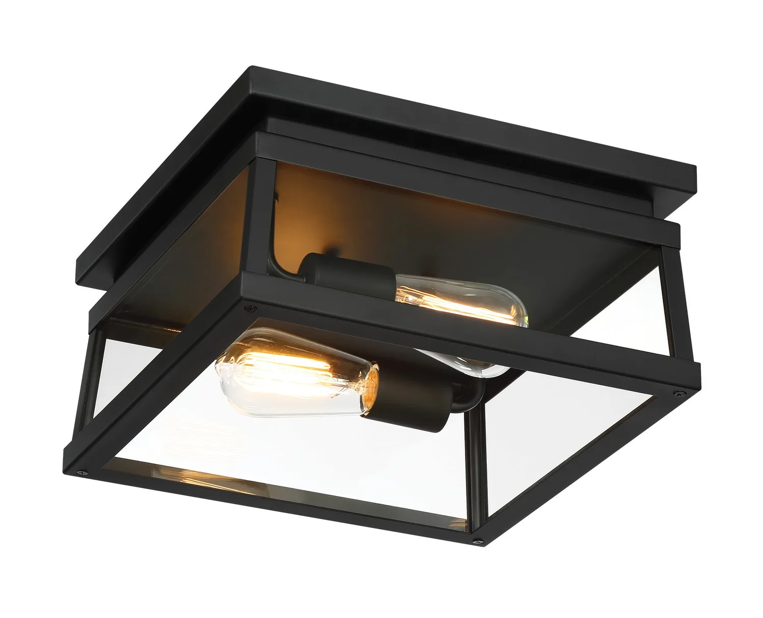 Isla Vista Two Light Outdoor Flush Mount in Coal