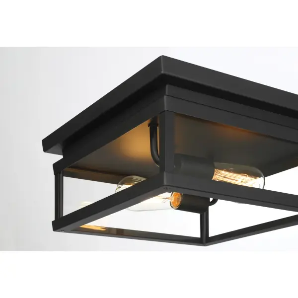 Isla Vista 2-Light Outdoor Flush Mount in Coal Black - Image 2