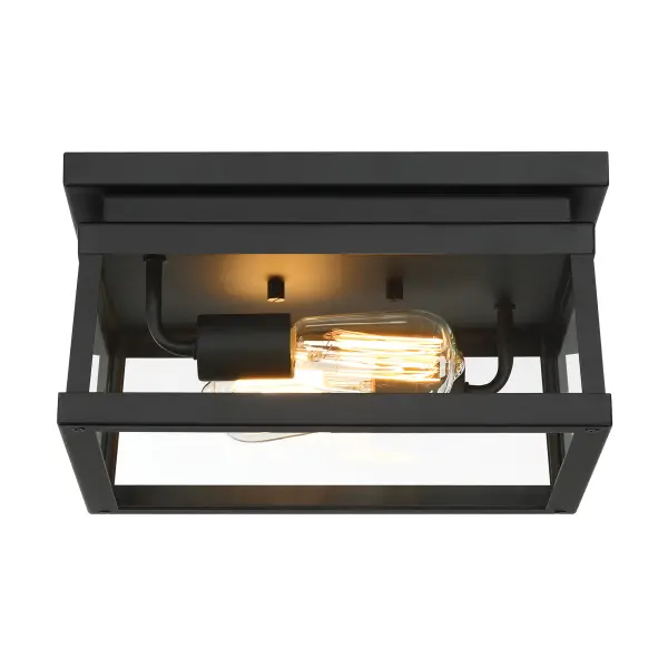 Isla Vista 2-Light Outdoor Flush Mount in Coal Black - Image 4