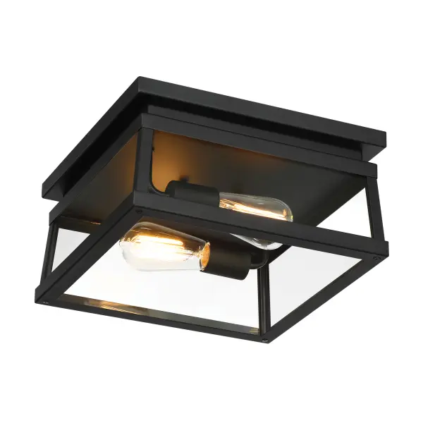 Isla Vista 2-Light Outdoor Flush Mount in Coal Black - Image 5