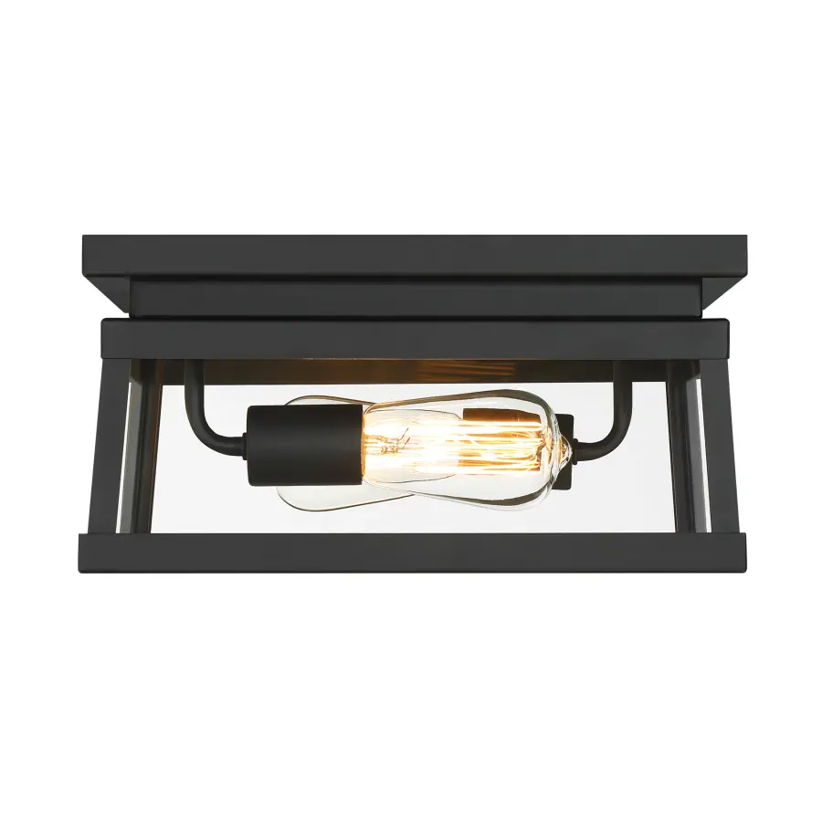 Isla Vista 2-Light Outdoor Flush Mount in Coal Black - Image 6