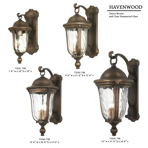 1 Light Wall Mount in Tauira Bronze and Alder Silver Finish with Clear Hammered Glass - alternate view