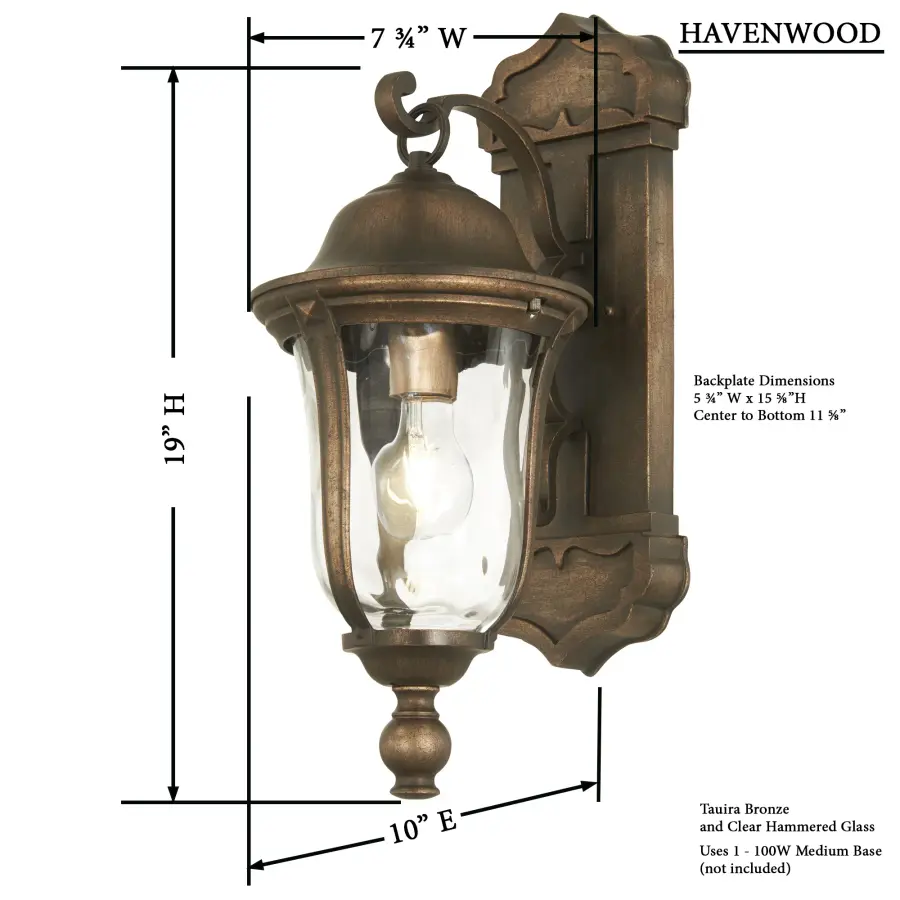 Havenwood 1-Light Outdoor Wall Lantern - Image 3