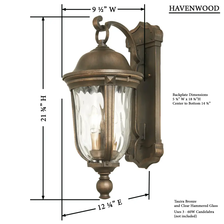 Havenwood 3-Light Wall Lantern - Image 3