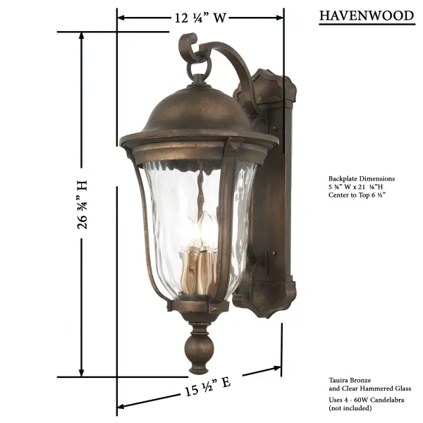 Havenwood 4-Light Wall Lantern - Image 3