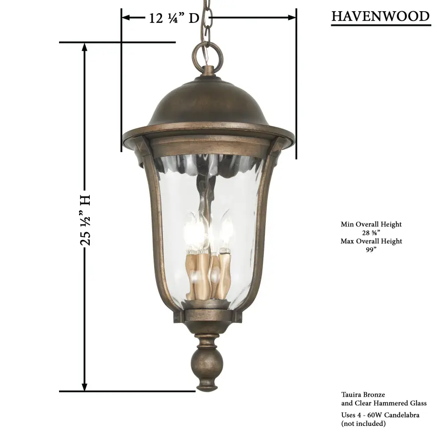 Havenwood 4-Light Chain Hung Lantern - Image 3