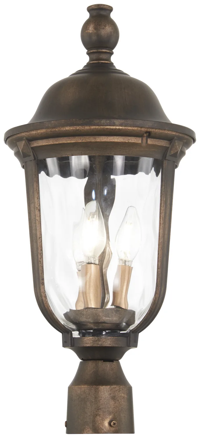 Havenwood Three Light Outdoor Post Mount in Tauira Bronze And Alder Silver