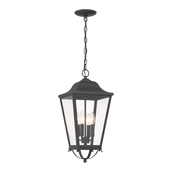 Savannah 4-Light Chain Hung Lantern in Sand Coal Black - Image 2