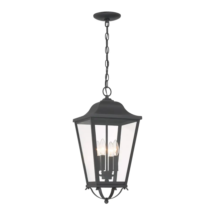 Savannah 4-Light Chain Hung Lantern in Sand Coal Black - Image 2